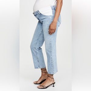 Paige Noella Straight Maternity Jeans in Liza wash